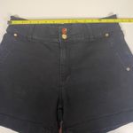Nine West Women's Size 8  Jeans Black‎ Mid Rise Shorts Denim Stretch Gold Buttons Photo 7