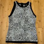 White House | Black Market Fitted Graphic Black and White Tank Top Photo 0