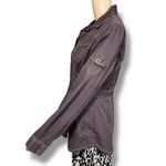 CAbi  Womens Denim Jean Jacket Halftime Safari Raisin Brown Tunic Length Collared Photo 5