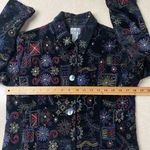 Chico's  0 Y2K Boho Jacket Polo Blazer  Black Velvet Embroidered Jewel Lined Boho Photo 6