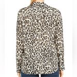 Theory Leopard Print Silk Button Up Shirt Size Medium Photo 1