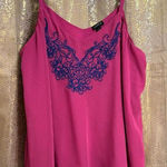 Torrid  Sophie Hot Pink Blue Floral Embroidered Chiffon Tank Top 0 Large Photo 0