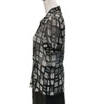 The Limited ‎ Womens Sheer Button Up Blouse Size L Short Sleeve Top Black White Photo 2