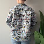 Boden 100% Cotton Bird Pattern Multicolor Floral Button Photo 1