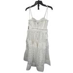 AQUA  Eyelet Midi Dress White Sleeveless Party Cocktail Wedding Guest M‎ Photo 4
