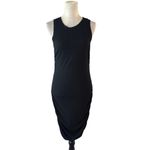 SheIn Womens Black Ribbed Sleeveless Ruched Bodycon Tank Dress Casual Beach Sz S Photo 7