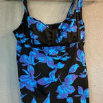 Lands' End ‎ Swimsuit Top Size 2 Blue with Underwire Tankini Photo 0