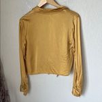 Wilfred  satin gold tie front long sleeve blouse Photo 7