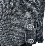 White House | Black Market WHITE HOUSE BLACK MARKET Black S/S Scoop Neck Logo Button Cardigan EUC Large Photo 5