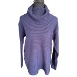 Jason Maxwell  Navy Ribbed Cowl Neck Sweater Button Detail Size Small Photo 1