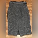 Ralph Lauren‎ Vintage Blue Label Houndstooth Wool Long Pencil Skirt w/ Belt Sz 2 Gray Photo 2