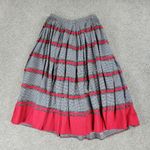 Vintage Womens Woven Gingham Skirt 2XS Black Red Check Thread Detail Handmade Size XXS Photo 6