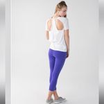 Lululemon Wunder Under Crop II Roll Down Blue Purple Color Photo 1