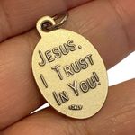 Divine Mercy Pray for Us Jesus I Trust In You Silver Tone Italian Italy Photo 2