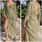 ZARA NWT  Printed Modal‎ Midi Dress Green/Cream Size Small Photo 1