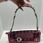 Guess Vintage Y2K Pink Faux Alligator Croc Tweed Baguette Shoulder Bag Photo 0