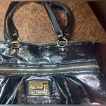 Coach  Poppy Black Patent Leather Daisy Tote Photo 11