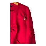 Joh Sweastshirt Women Small Red Embellished Bow Rhinestone Holiday Athleisure Photo 4