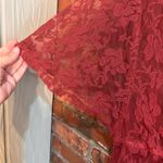 May & July  womens lace button front slit maxi dress terra cotta S Photo 4