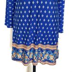 Loveappella Womens Dress Size Small Blue Shift Bohemian Long Sleeve Open Back Photo 5