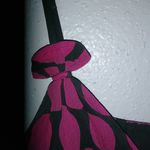 EXPRESS  XS Summer Silk Poppy Lined Sleeveless Mini Dress Fuschia Dots on Black Photo 2