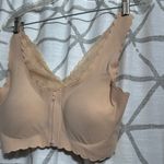 Seamless Nude Lace Trim Bra Tan Size 3X Photo 1