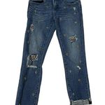 BLANK NYC  Crop Girlfriend Embellished Jeans - Blue - 25 Photo 6