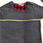 Faded Glory  Women’s Gray Long Sleeve Top Tee with Plaid Hem Layered Look Size L Photo 5