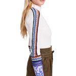 Free People  Switch It Up Cuff White Waffle Thermal Crochet Long Sleeve Top Sz XS Photo 3