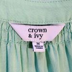 Crown & Ivy  Mint Garden Party Embroidered Peasant Blouse Women’s Sz Medium💚 Photo 6
