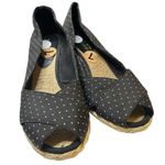 Ralph Lauren Cecilia Navy Polka Dot Woven Platform Espadrille Sandals – Size 7 White Photo 2