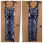 Long Blue Tie Dye Dress with Beaded Bodice 6 Photo 1