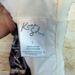 Kona Sol  Blouson Tankini Top Womens L Black Purple White Floral Print Swim Pool Photo 7