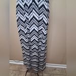 No Boundaries  Black and White Strapless Chevron Dress Photo 3