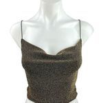 Divided by H&M Gold Glitter Glittered Metallic Cowl Crop Cami Tank Top Size XS Photo 0