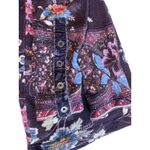 Sundance Purple Floral Waffle Knit Henley XS with Velvet Button Sleeve Detail Photo 5