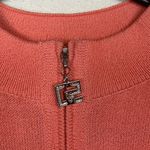 St. John sport womens p small pink wool knit zip up braided sweater barbie vintag Photo 5