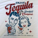 Tequila the Breakfast of Champions Oversized Tee Shirt White Size L Photo 1