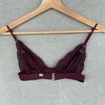 For Love & Lemons Women's S/XS Burgundy Lace Bralette Adjustable Straps Photo 2