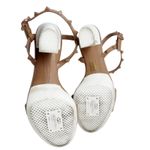 Valentino Garavani Valentino Rockstud Nude Patent Leather Block Heel Sandals 38.5 Designer Shoes Photo 4