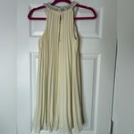 Speechless Pleated Off White Cocktail Dress with Pearl and Jewel Neckline, S Photo 3