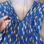 Issa London • Gathered Long Gown maxi dress sleeveless blue rayon jersey chain Size 2 Photo 5