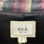 ECI New York Silk Retro Plaid Double Breasted 3 Quarter Sleeve Tie Belt Size 2 Photo 8