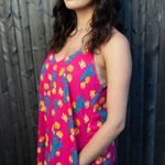 Peach Love California Cactus Flower Sleeveless Swing Dress in Pink - Medium, NWT Photo 1