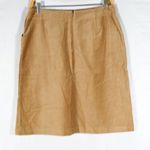 Vintage 1990s Tan Cotton Velveteen Skirt with Pockets Size 10P Photo 3