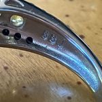 Natural Peridot Black Spinel Sterling Silver Ring Size 8 Photo 6