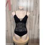 Guess  Black Lace Bodysuit Women’s Size M Spaghetti Strap Floral Lace Top NWT Photo 5
