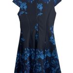 Julia Jordan V-Neck Cap Sleeve A-Line Fit & Flare Floral Print Scuba Dress 10 Photo 6