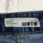 Topshop  Denim Mini Skirt Floral Embroidered Jean Skirt Blue Size 2 Photo 6