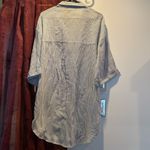 POL  Striped Gray and White Women’s  Shirt. Size M Photo 2